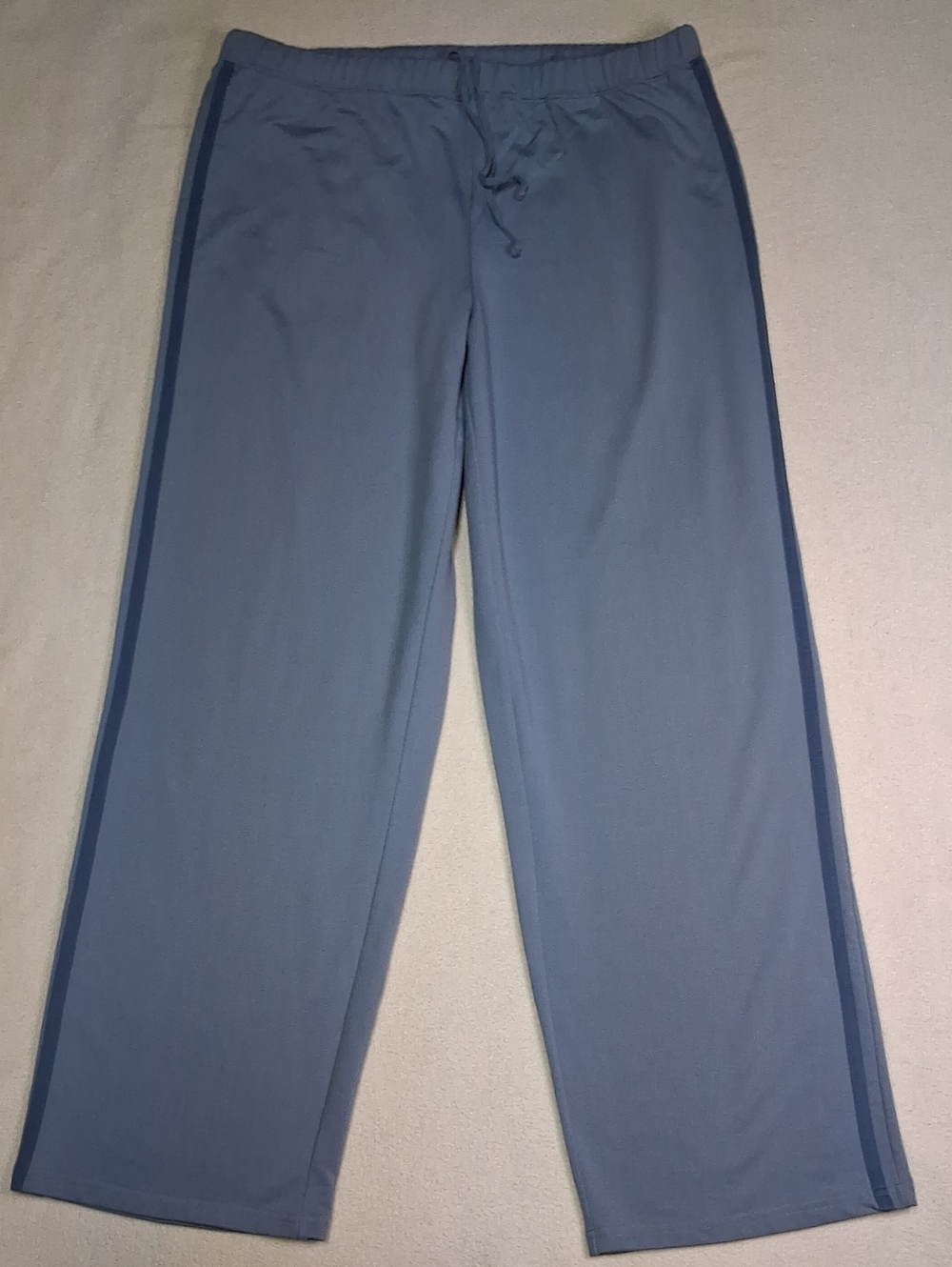 Women's R&R Sport Wide-Leg Track Pants with Side Stripe in Slate Blue
